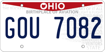 OH license plate GOU7082