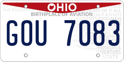 OH license plate GOU7083