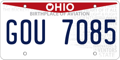 OH license plate GOU7085