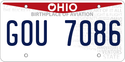OH license plate GOU7086