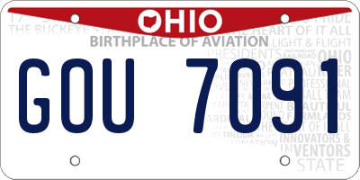 OH license plate GOU7091