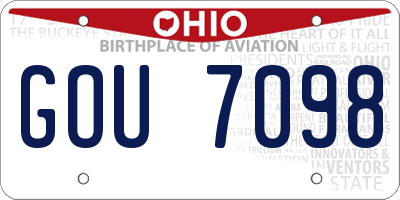 OH license plate GOU7098