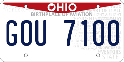 OH license plate GOU7100
