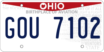 OH license plate GOU7102