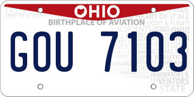 OH license plate GOU7103