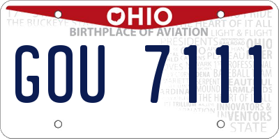 OH license plate GOU7111