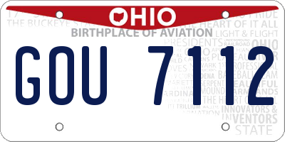 OH license plate GOU7112