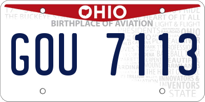 OH license plate GOU7113
