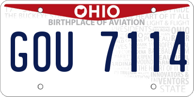 OH license plate GOU7114