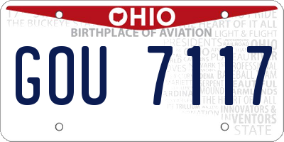 OH license plate GOU7117