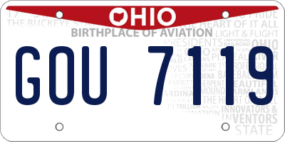 OH license plate GOU7119