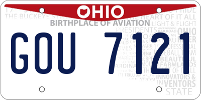 OH license plate GOU7121
