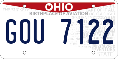 OH license plate GOU7122