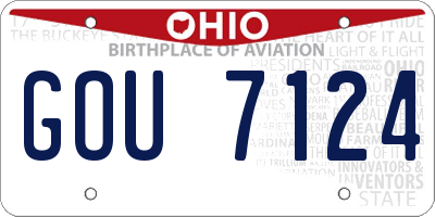 OH license plate GOU7124