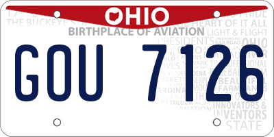 OH license plate GOU7126