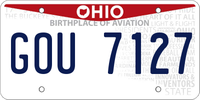 OH license plate GOU7127