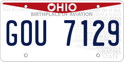 OH license plate GOU7129