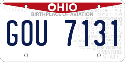 OH license plate GOU7131