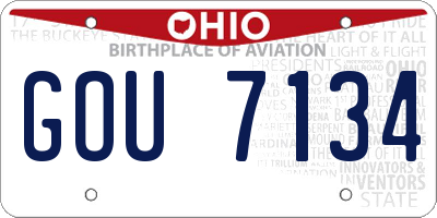 OH license plate GOU7134