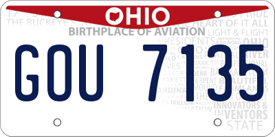 OH license plate GOU7135