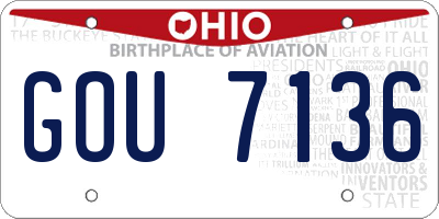 OH license plate GOU7136