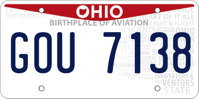 OH license plate GOU7138