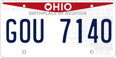 OH license plate GOU7140