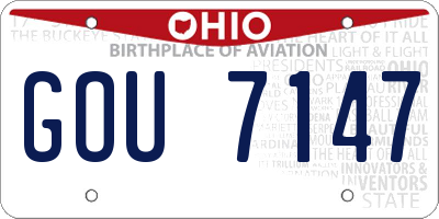 OH license plate GOU7147