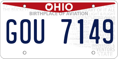 OH license plate GOU7149