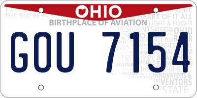 OH license plate GOU7154