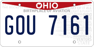 OH license plate GOU7161