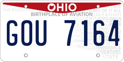 OH license plate GOU7164