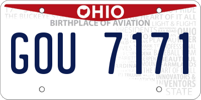 OH license plate GOU7171