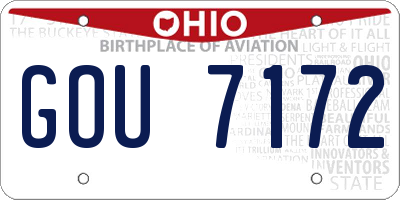 OH license plate GOU7172