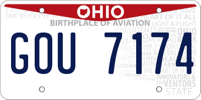 OH license plate GOU7174