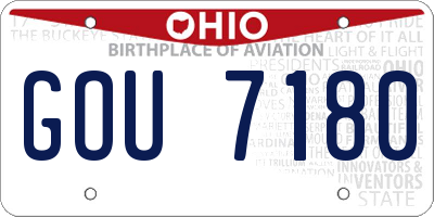 OH license plate GOU7180
