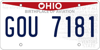 OH license plate GOU7181