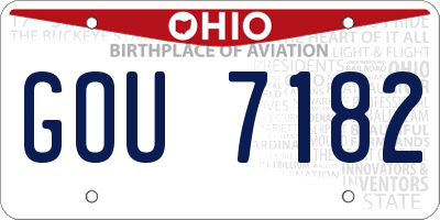 OH license plate GOU7182