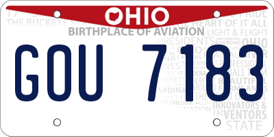 OH license plate GOU7183