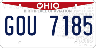 OH license plate GOU7185