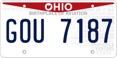 OH license plate GOU7187