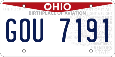 OH license plate GOU7191