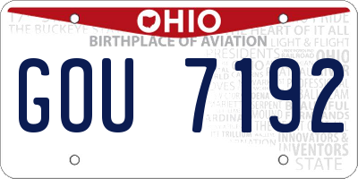 OH license plate GOU7192