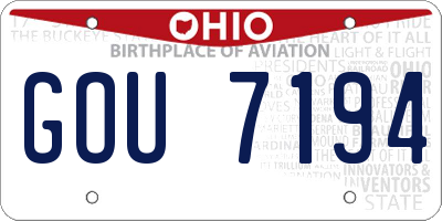 OH license plate GOU7194