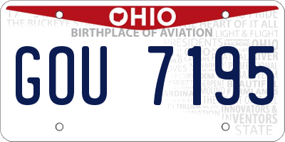 OH license plate GOU7195