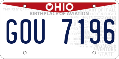OH license plate GOU7196