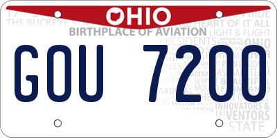 OH license plate GOU7200