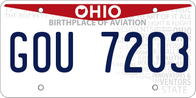 OH license plate GOU7203