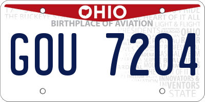 OH license plate GOU7204