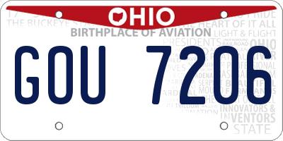 OH license plate GOU7206